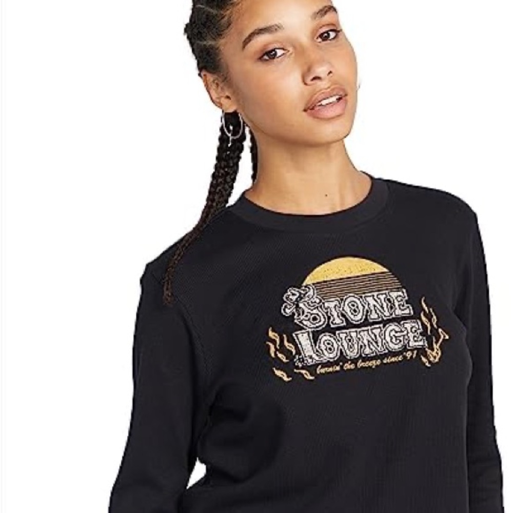 Volcom Black Graphic Women’s Thermal Sweatshirt
